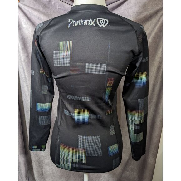 Phalanx Black And Rainbow Grid Rash Guard Size Small - Picture 10 of 10